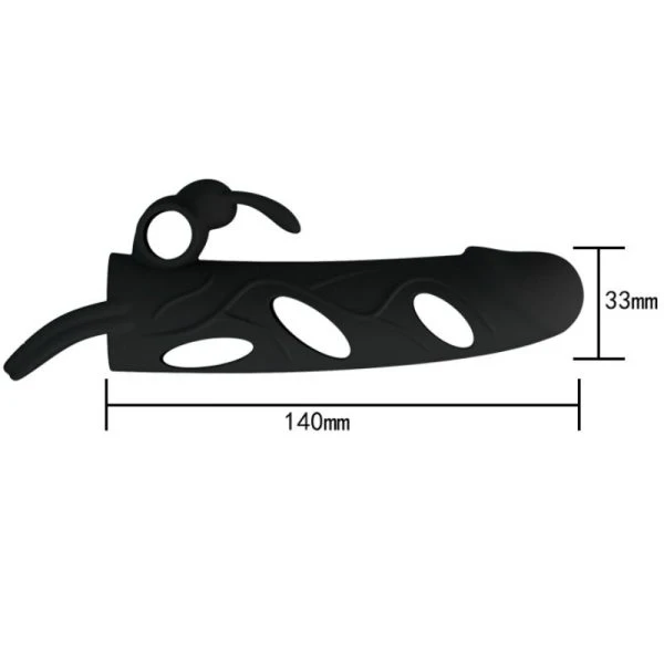 FOR HIM Pretty Love Siliconen Penishuls met Vibratie 14 cm zwart FOR HIM Pretty Love Siliconen Penishuls met Vibratie 14 cm zwart