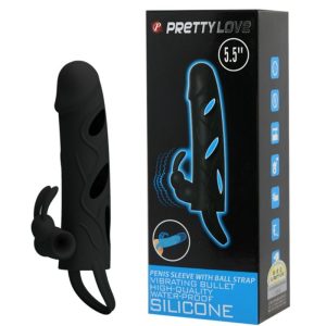 FOR HIM Pretty Love Siliconen Penishuls met Vibratie 14 cm zwart FOR HIM Pretty Love Siliconen Penishuls met Vibratie 14 cm zwart - Afbeelding 8