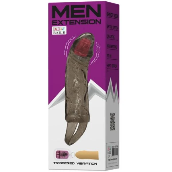 Baile FOR HIM Penisverlengingshuls met vibratie en testikelriem 13,5 cm