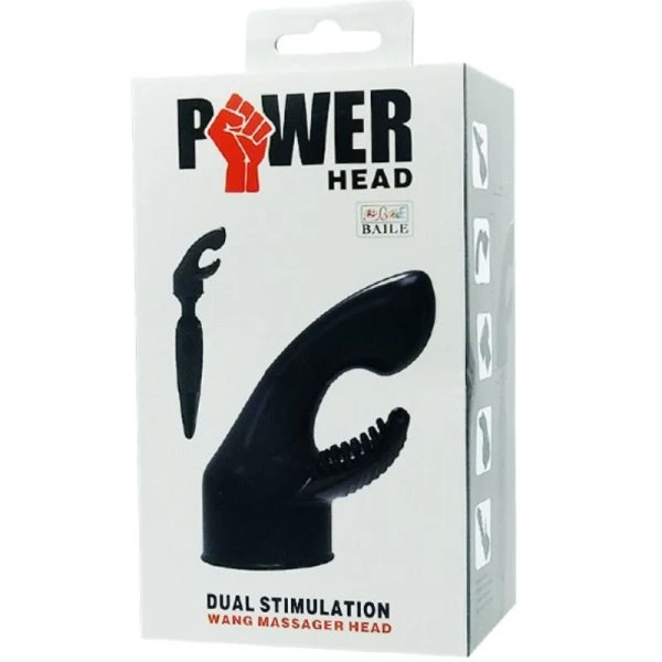 Baile Power Head vervangingskop voor massager met G-punt- en clitorisstimulatie, zwart
