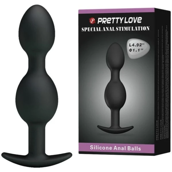 Anaal Speeltjes Pretty Love Siliconen Analkralen met Gewichtskralen 12,5 cm zwart Anaal Speeltjes Pretty Love Siliconen Analkralen met Gewichtskralen 12,5 cm zwart