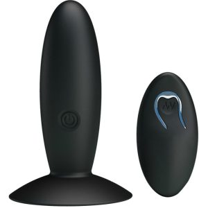 Pretty Love Wiederaufladbarer Analplug mit Vibration und Fernbedienung schwarz – Bild 1