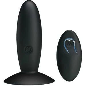 Pretty Love Oplaadbare anaalplug met vibratie en afstandsbediening zwart