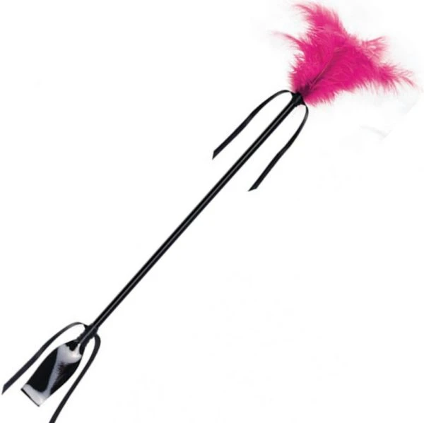 Secretplay 100% Fetish Peitsche mit Feder in Schwarz und Fuchsia Secretplay 100% Fetish Peitsche mit Feder in Schwarz und Fuchsia