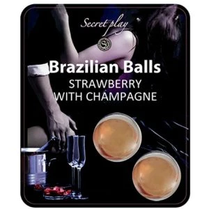 Secretplay Cosmetic Massageolie-ballen Set Aardbei en Champagne