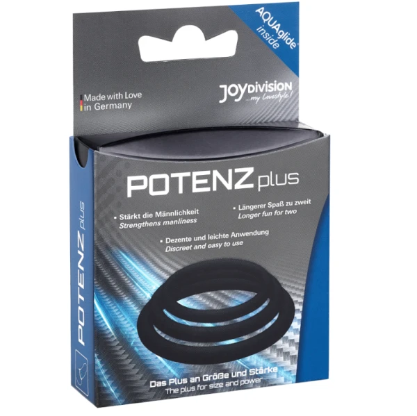 Joydivision Potenzduo Penisring-Set van siliconen S, M, L