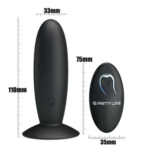 Pretty Love Wiederaufladbarer Analplug mit Vibration und Fernbedienung schwarz – Bild 3