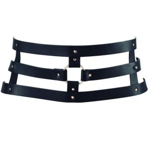 Bijoux Indiscrets Maze riem met banden, zwart – Bondage-accessoire