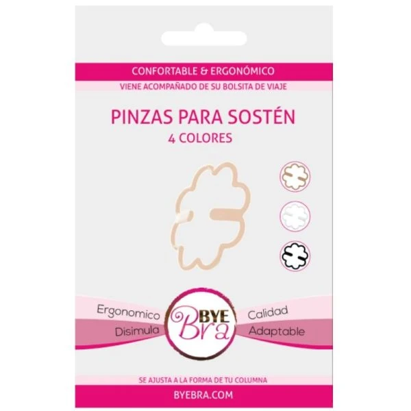 BYE BRA - Accessories BH-Clips, ergonomisch en opvouwbaar, 4 stuks