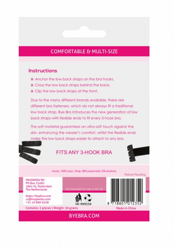 Bye Bra BH-adapter met open rug Zwart & Wit