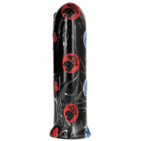 ALL Black Dildo met gladde textuur, zwart