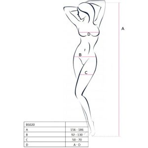 Passion Woman Bodystockings Netz-Body BS020 met borduursel, zwart Passion Woman Bodystockings Netz-Body BS020 met borduursel, zwart - Afbeelding 2