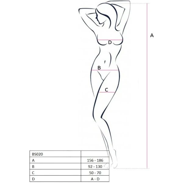 Passion Woman Bodystockings Netz-Body BS020 met borduursel, zwart Passion Woman Bodystockings Netz-Body BS020 met borduursel, zwart