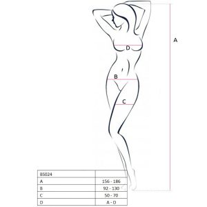 Passion Woman Bodystockings Net-body met borduursel BS024 Wit Passion Woman Bodystockings Net-body met borduursel BS024 Wit - Afbeelding 2