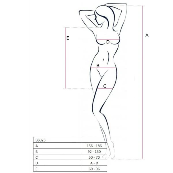 Passion Woman Bodystockings Net-lichaamsjurken met lange mouwen zwart One Size