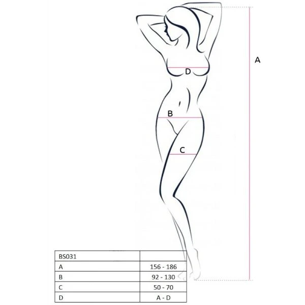 Passion Woman Bodystockings Netz-Body BS031 wit one size Passion Woman Bodystockings Netz-Body BS031 wit one size