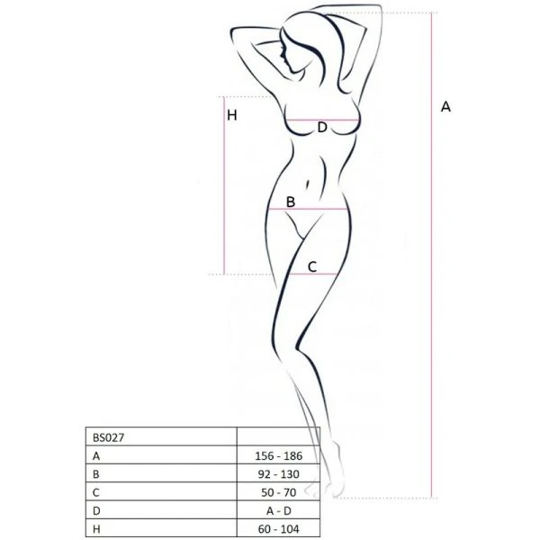 Passion Woman Bodystockings Net-jurk BS027 zwart one-size