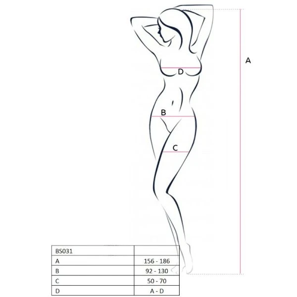 Passion Woman Bodystockings Netz-Body BS031 zwart one-size