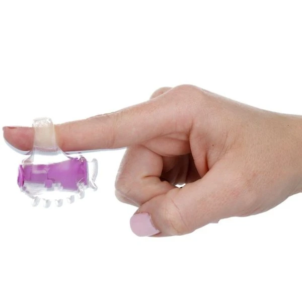 Casual Love Finger Vibrator Lilac met TPR en bellenstructuur