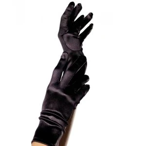 LEG Avenue Accessories Satijnen handschoenen zwart
