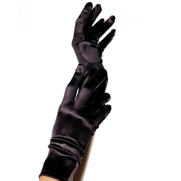 LEG Avenue Accessories Satijnen handschoenen zwart