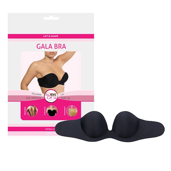 BYE BRA - Bras Balconet-BH Gala met zelfklevende push-up pads, cup D, zwart