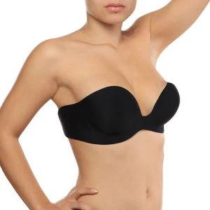 BYE BRA - Bras Balconet-BH Gala mit selbstklebenden Push-up-Pads, Cup D, Schwarz
