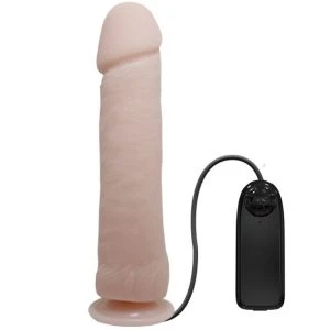 Baile Realistische Dildo met Vibratie en Zuignap 26 cm, vleeskleurig
