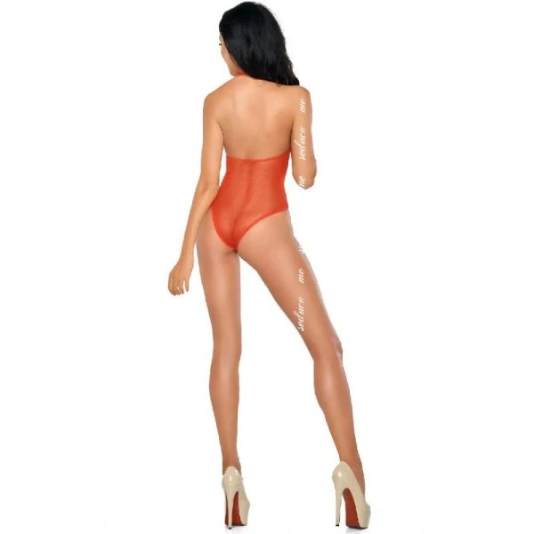 Me-seduce Teddies Linda Teddy Body aus Tüll mit Geschirr-Optik rot L/XL