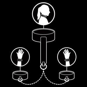 Fetish Submissive Bondage Halsband en Handboeien van veganistisch leer Fetish Submissive Bondage Halsband en Handboeien van veganistisch leer - Afbeelding 3