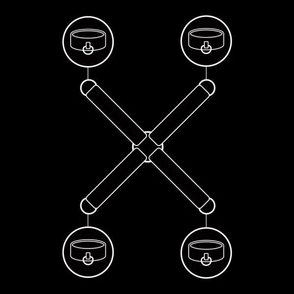Fetish Submissive Bondage Handschellenverbindung aus veganem Leder