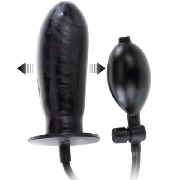Baile opblaasbare latex dildo met handpomp