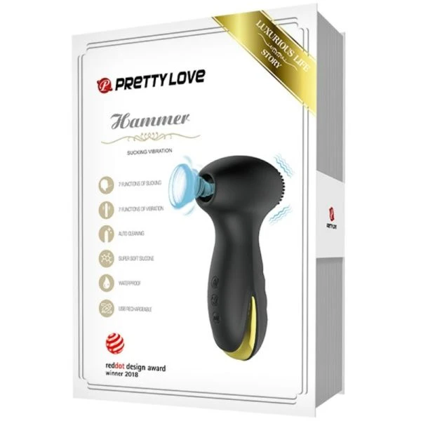 High Tech Pretty Love Smart Hammer opzetvibrator met zuigfunctie