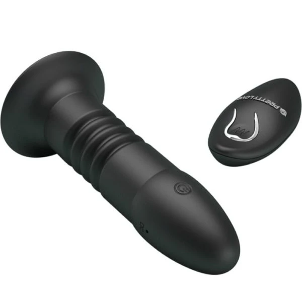 Pretty Love Analplug Magic Jinger mit Auf-und-Ab-Vibration und Fernbedienung, schwarz