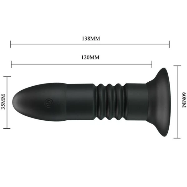 Pretty Love Analplug Magic Jinger mit Auf-und-Ab-Vibration und Fernbedienung, schwarz
