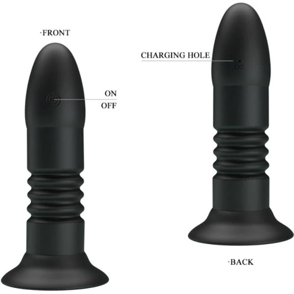 Pretty Love Analplug Magic Jinger mit Auf-und-Ab-Vibration und Fernbedienung, schwarz