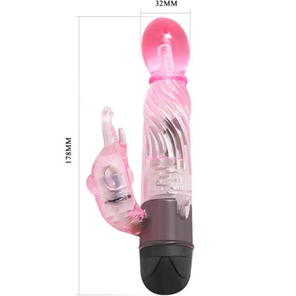 Baile Vibrators Rabbit-Vibrator met clitorisstimulator, 10 standen, roze Baile Vibrators Rabbit-Vibrator met clitorisstimulator, 10 standen, roze