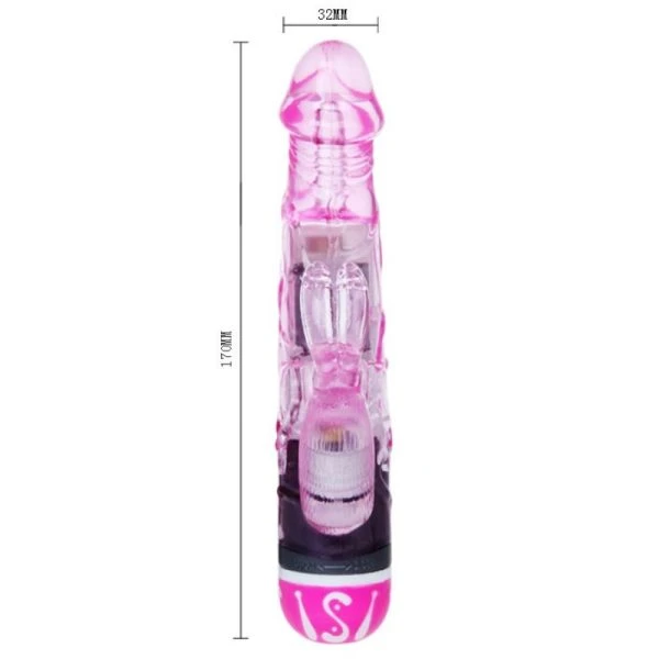 Baile Vibrators Rabbit-vibrator met clitorisstimulator, roze Baile Vibrators Rabbit-vibrator met clitorisstimulator, roze