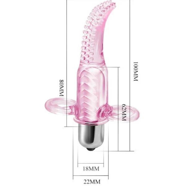 Baile Stimulating Vibrofingerstimulator met 10 modi, discreet en elastisch