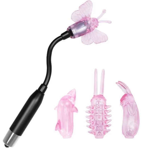 Baile Stimulating Opzetvibrator Tovenaar Toverstafstimulator met 4 Koppen