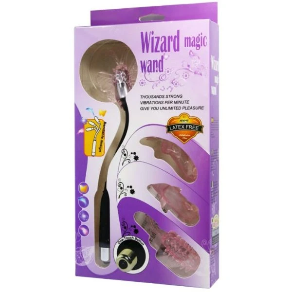 Baile Stimulating Opzetvibrator Tovenaar Toverstafstimulator met 4 Koppen