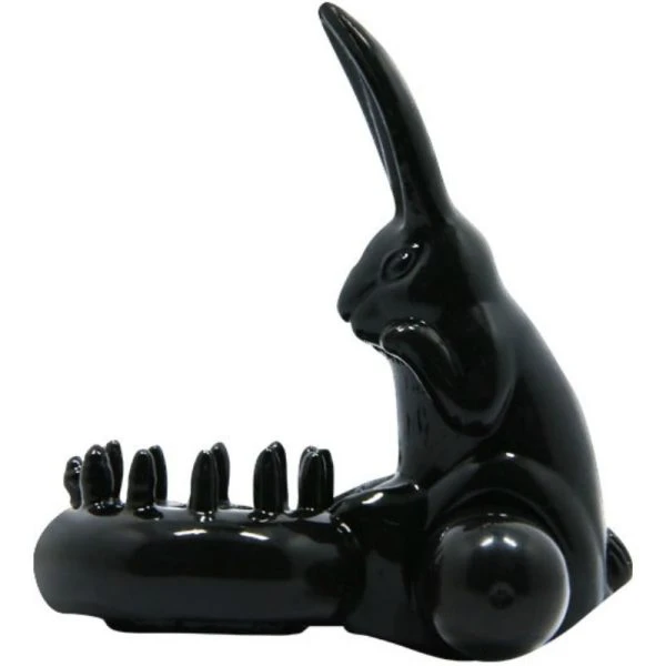 Baile for Him Vibratiering met Konijntje Clitorisstimulator, zwart Baile for Him Vibratiering met Konijntje Clitorisstimulator, zwart
