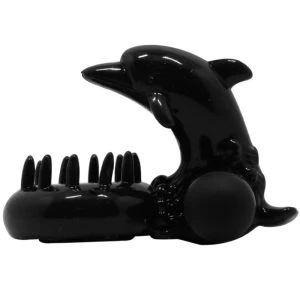 Baile FOR HIM Penisring met Clitorisstimulator Dolfijn, zwart