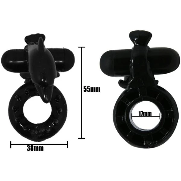 Baile FOR HIM Penisring mit Klitorisstimulator Delphin, schwarz