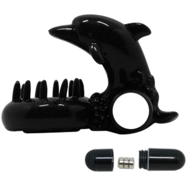 Baile FOR HIM Penisring mit Klitorisstimulator Delphin, schwarz