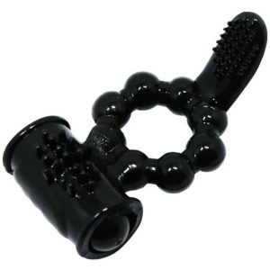 Baile FOR HIM Sweet Ring Ring Vibrationsring mit Doppelstimulator, schwarz – Bild 1