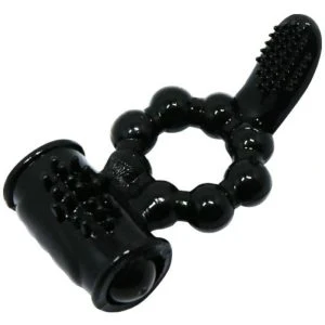 Baile FOR HIM Sweet Ring Ring Vibratiering met dubbele stimulator, zwart
