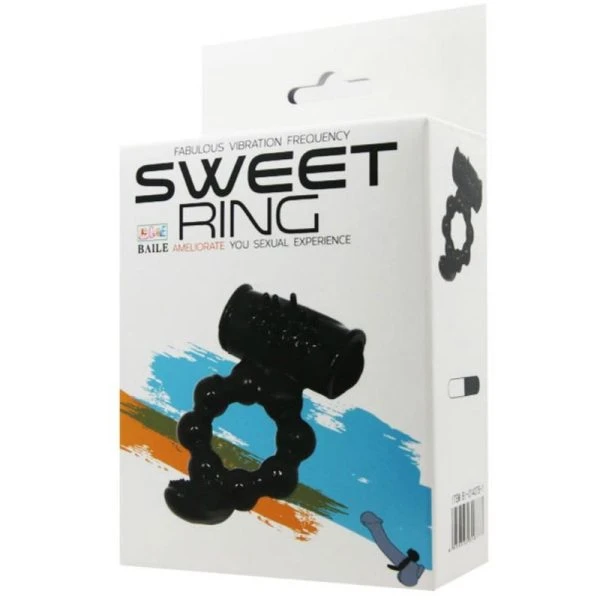 Baile FOR HIM Sweet Ring Ring Vibrationsring mit Doppelstimulator, schwarz