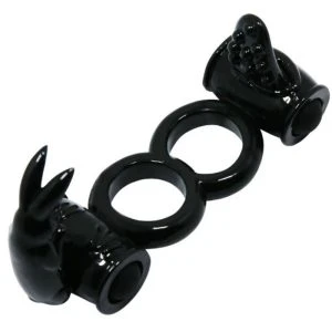 Baile FOR HIM dubbele vibratiering Sweet Ring met clitorisstimulator, zwart
