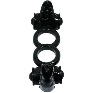Baile FOR HIM dubbele vibratiering Sweet Ring met clitorisstimulator, zwart Baile FOR HIM dubbele vibratiering Sweet Ring met clitorisstimulator, zwart - Afbeelding 2